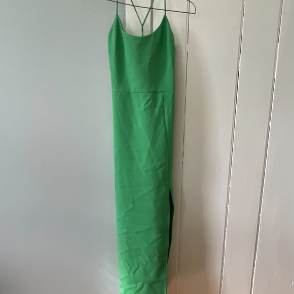 Zara Cross Strap Sheath Dress in Green - Picture 4 of 6